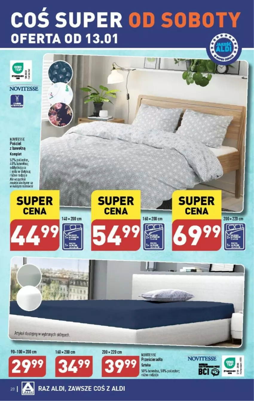 Gazetka promocyjna Aldi - ważna 08.01 do 13.01.2024 - strona 21 - produkty: Pościel, Prześcieradło, Wełna