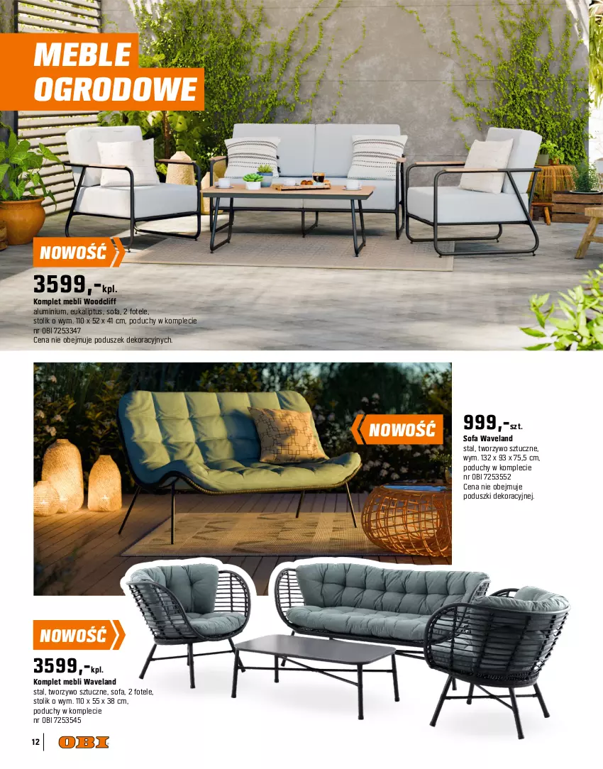 Gazetka promocyjna Obi - Gazetka OBI - ważna 09.04 do 30.06.2025 - strona 12 - produkty: Fa, Fotel, Meble, Pokrowiec, Sofa, Stolik