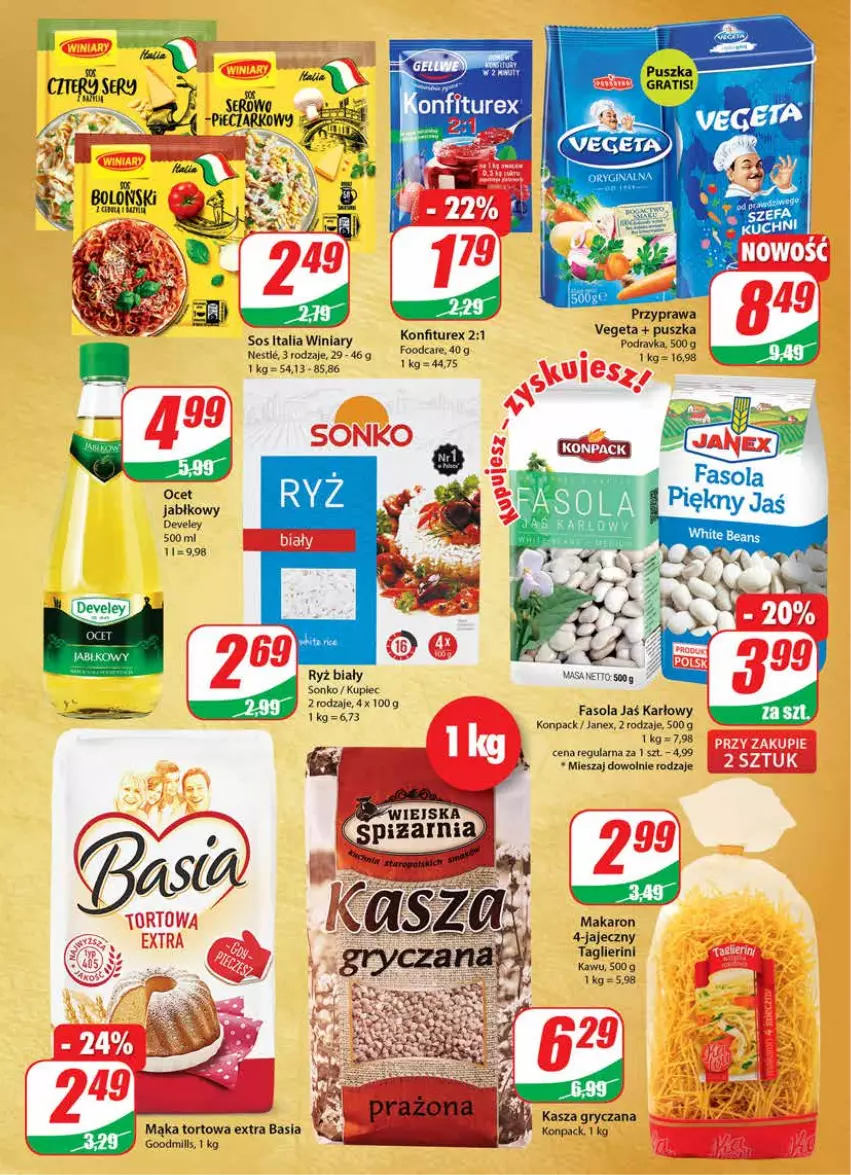 Gazetka promocyjna Dino - Gazetka - ważna 25.08 do 31.08.2021 - strona 7 - produkty: Basia, Fa, Fasola, Gry, Kasza, Kasza gryczana, Kupiec, Mąka, Mąka tortowa, Makaron, Piec, Podravka, Por, Ryż, Ryż biały, Sos, Vegeta, Winiary