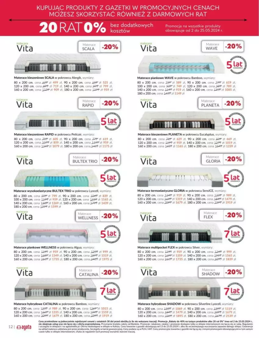 Gazetka promocyjna Agata Meble - ważna 13.05 do 25.05.2024 - strona 4 - produkty: Fa, Kosz, LANA, Materac, Sok, Tera