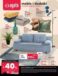Gazetka promocyjna Agata Meble - Gazetka - ważna od 25.05 do 25.05.2024 - strona 1 - produkty: Koc, Poszewka, Wazon, Lack, Lampa podłogowa, Lampa, Meble, Dywan