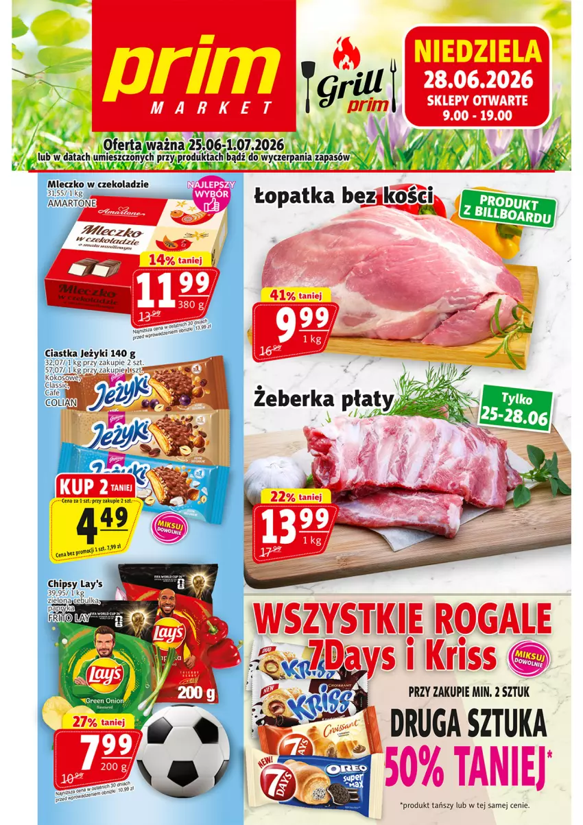 Gazetka promocyjna Prim Market - ważna 25.06 do 01.07.2026 - strona 1 - produkty: Chipsy, Ciastka, Fa, Jeżyki, Mleczko, Papryka, Rum