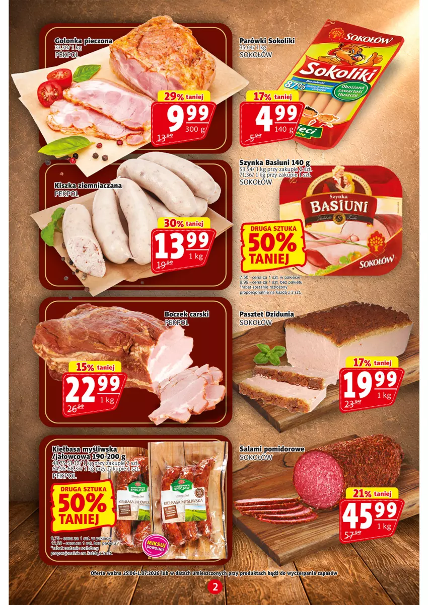Gazetka promocyjna Prim Market - ważna 25.06 do 01.07.2026 - strona 2 - produkty: Golonka pieczona, Piec, Sok, Sokołów, Szynka