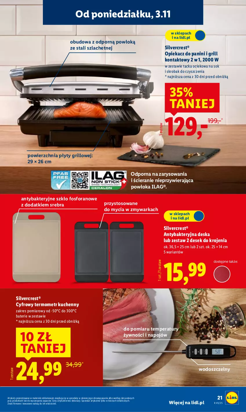 Gazetka promocyjna Lidl - GAZETKA - ważna 03.11 do 07.11.2025 - strona 25 - produkty: Grill, Grill kontaktowy, Por, Silvercrest, Sok, Termometr, Warka, Zmywarka