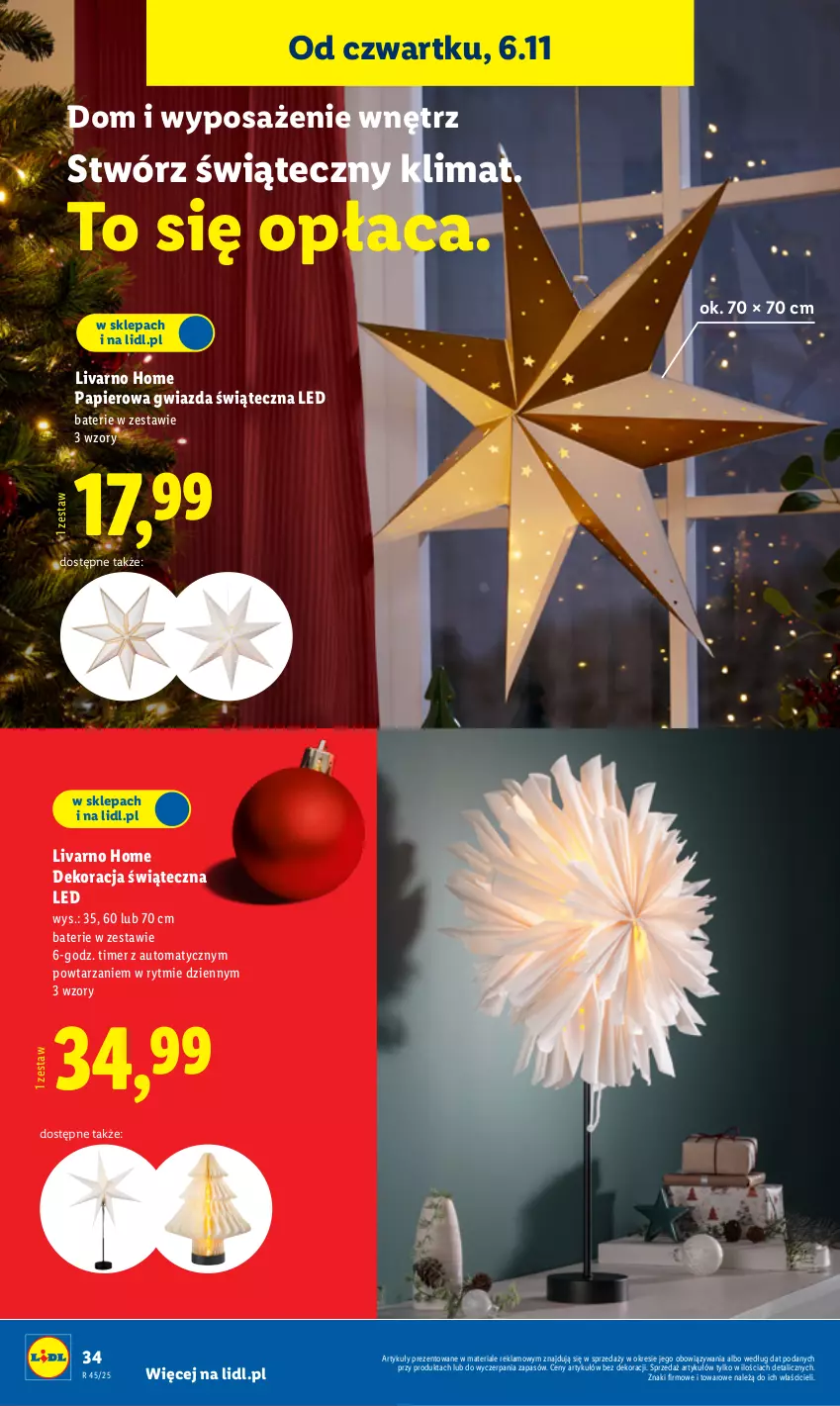 Gazetka promocyjna Lidl - GAZETKA - ważna 03.11 do 07.11.2025 - strona 38 - produkty: Dekoracja świąteczna, Gwiazda, Ivar, Papier