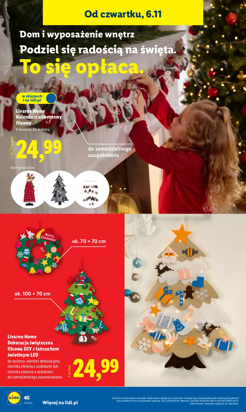 Gazetka promocyjna Lidl - GAZETKA - ważna 03.11 do 07.11.2025 - strona 44 - produkty: Choinka, Dekoracja świąteczna, Inka, Ivar, Kalendarz, Kalendarz adwentowy, Ozdoba, Wieniec