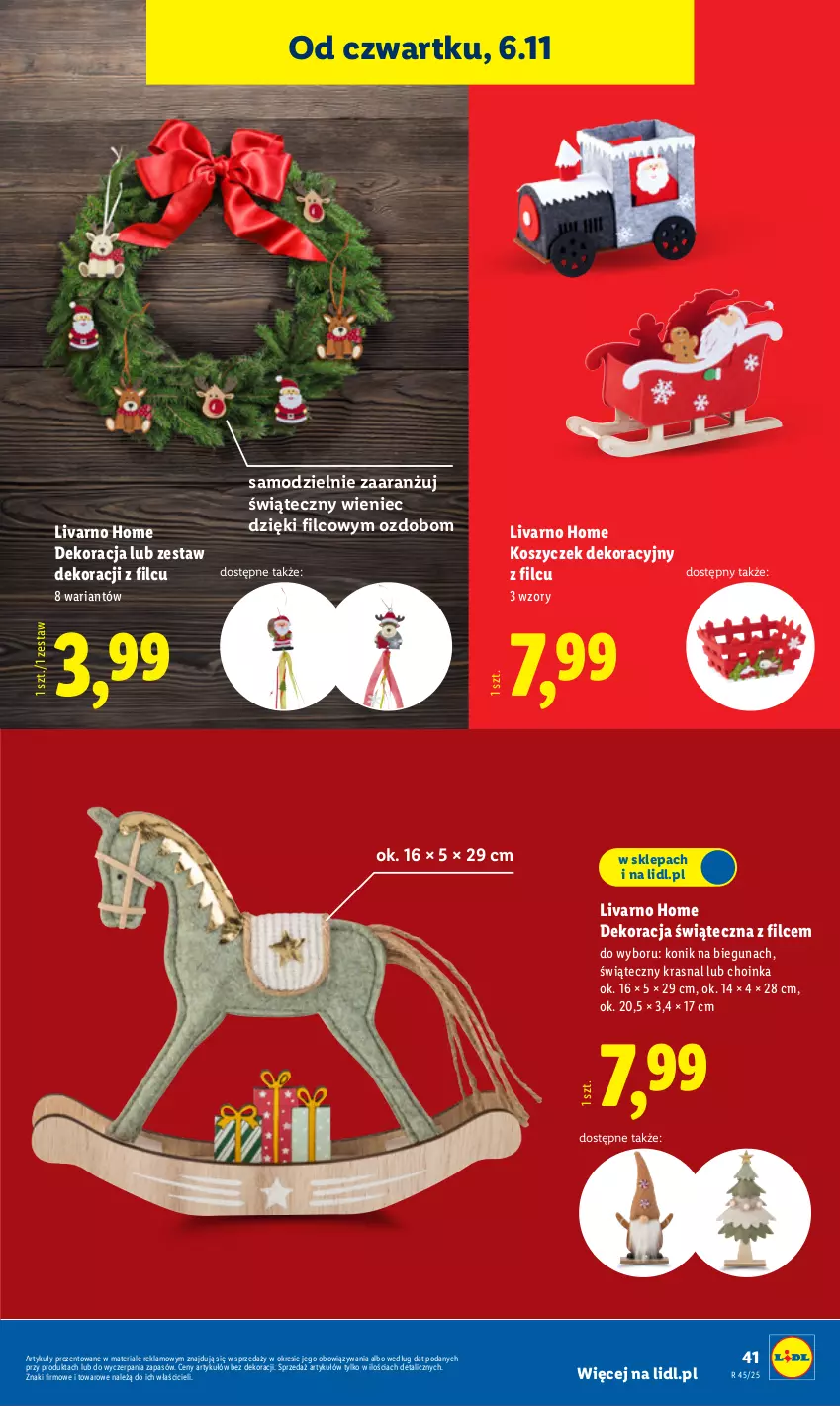 Gazetka promocyjna Lidl - GAZETKA - ważna 03.11 do 07.11.2025 - strona 45 - produkty: Choinka, Dekoracja świąteczna, Inka, Ivar, Kosz, Wieniec