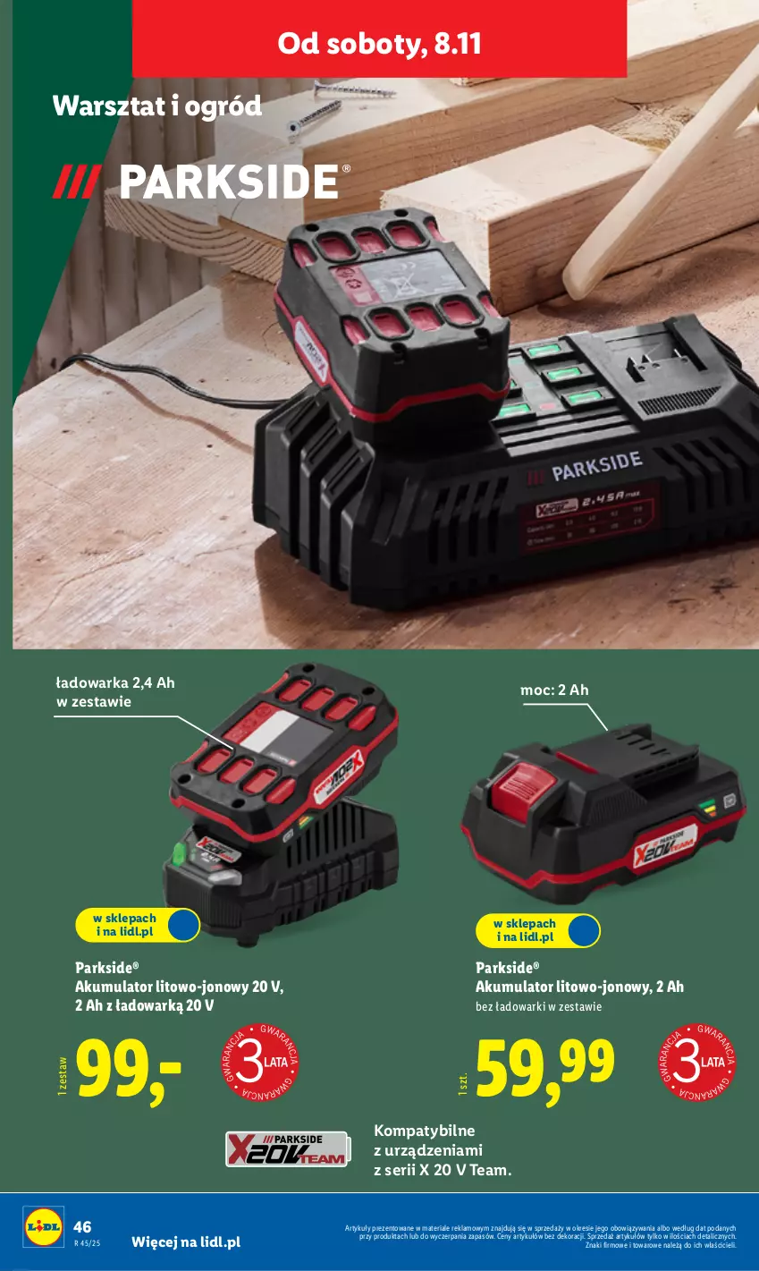 Gazetka promocyjna Lidl - GAZETKA - ważna 03.11 do 07.11.2025 - strona 50 - produkty: Akumulator, Ogród, Parkside, Ser, Warka