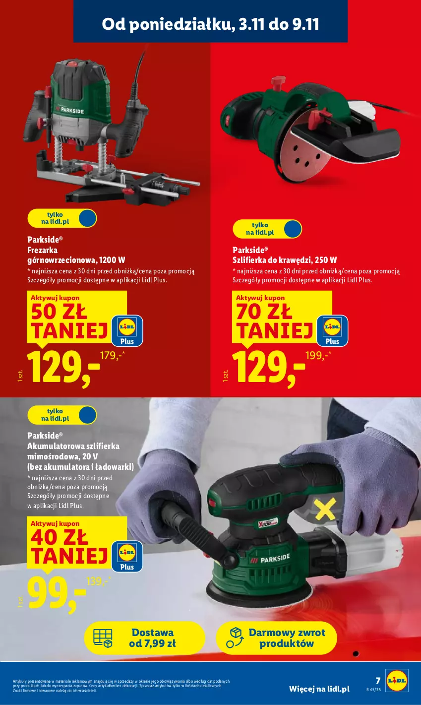 Gazetka promocyjna Lidl - GAZETKA - ważna 03.11 do 07.11.2025 - strona 7 - produkty: Akumulator, Frezarka, Parkside, Szlifierka