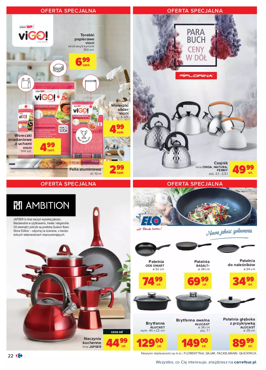 Gazetka promocyjna Carrefour - Gazetka Carrefour - ważna 12.07 do 24.07.2021 - strona 22 - produkty: Czajnik, Danio, Fa, Folia aluminiowa, Papier, Patelnia, Ser