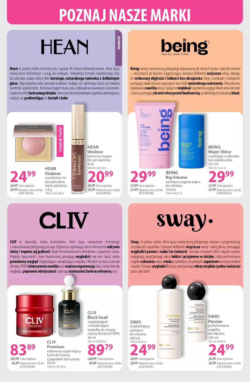 Gazetka promocyjna Hebe - Gazetka - ważna 19.06 do 02.07.2026 - strona 12 - produkty: Krem do twarzy, Lack, LG, Makijaż, Masło, Odżywka, Olej, Perfum, Róż do policzków, Rum, Szampon, Top, Wasa