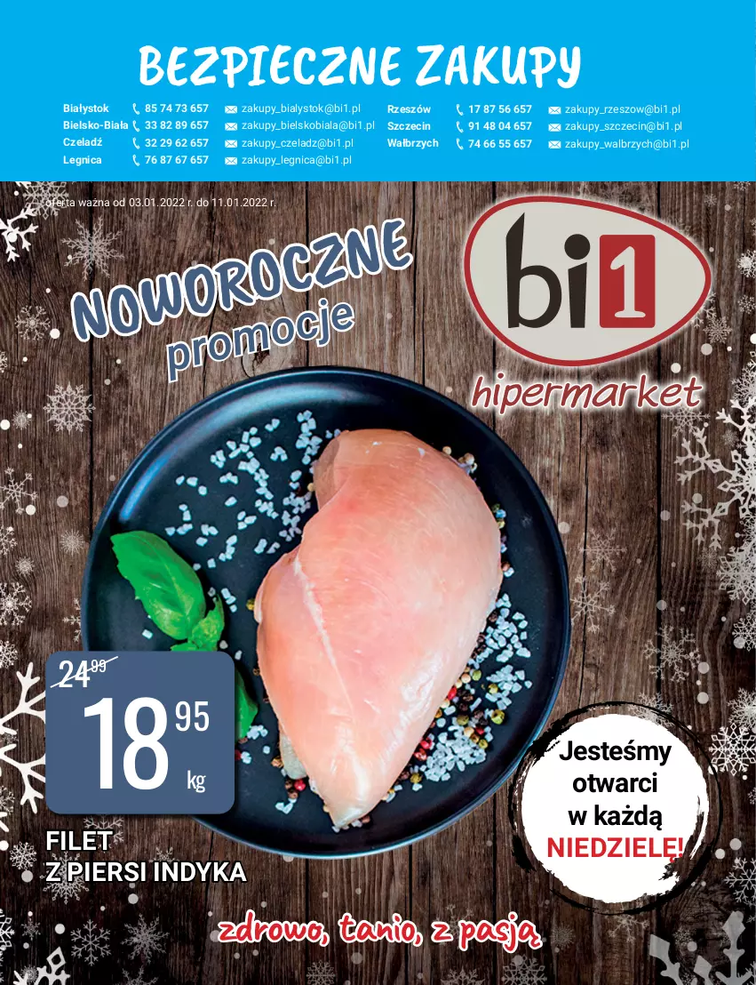 Gazetka promocyjna Bi1 - Noworoczne promocje - ważna 03.01 do 11.01.2022 - strona 1 - produkty: Filet z piersi indyka, Piec