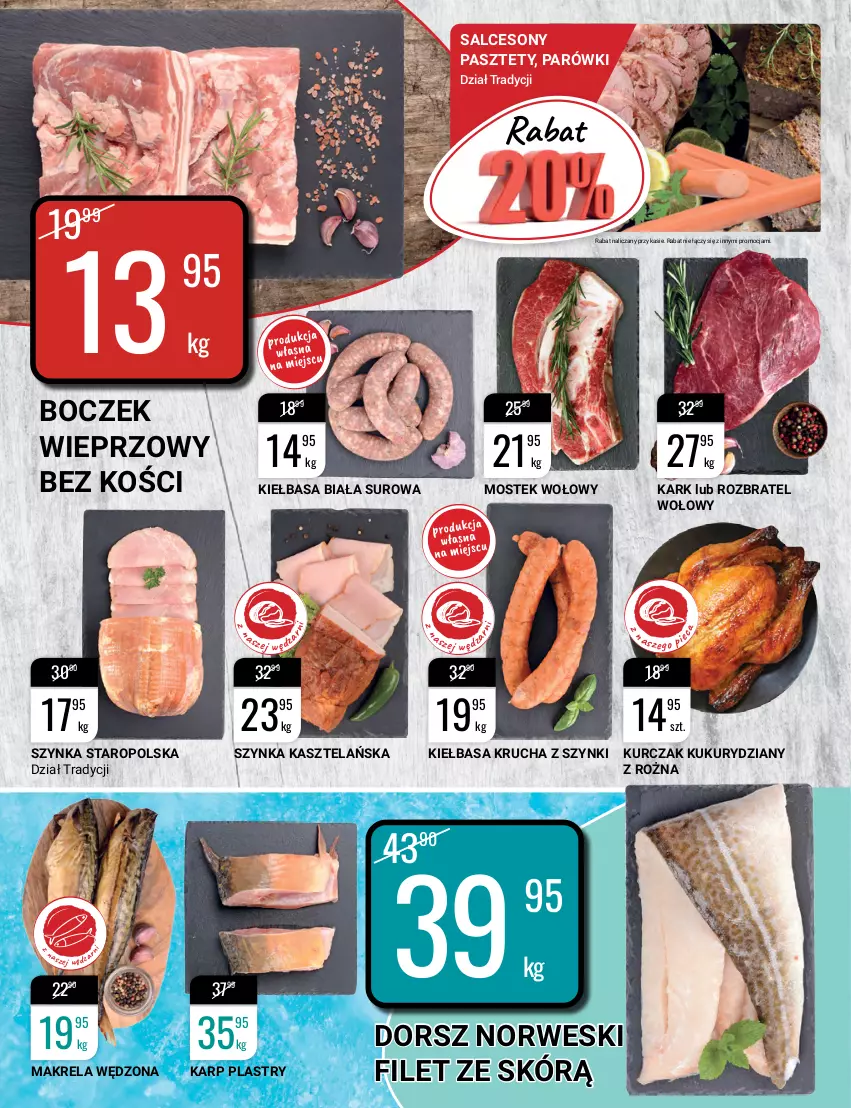 Gazetka promocyjna Bi1 - Noworoczne promocje - ważna 03.01 do 11.01.2022 - strona 8 - produkty: Boczek, Boczek wieprzowy, Dorsz, Karp, Kiełbasa, Kiełbasa biała, Kiełbasa krucha, Kurczak, Parówki, Pasztet, Rozbratel wołowy, Salceson, Sony, Stek, Stek wołowy, Szynka