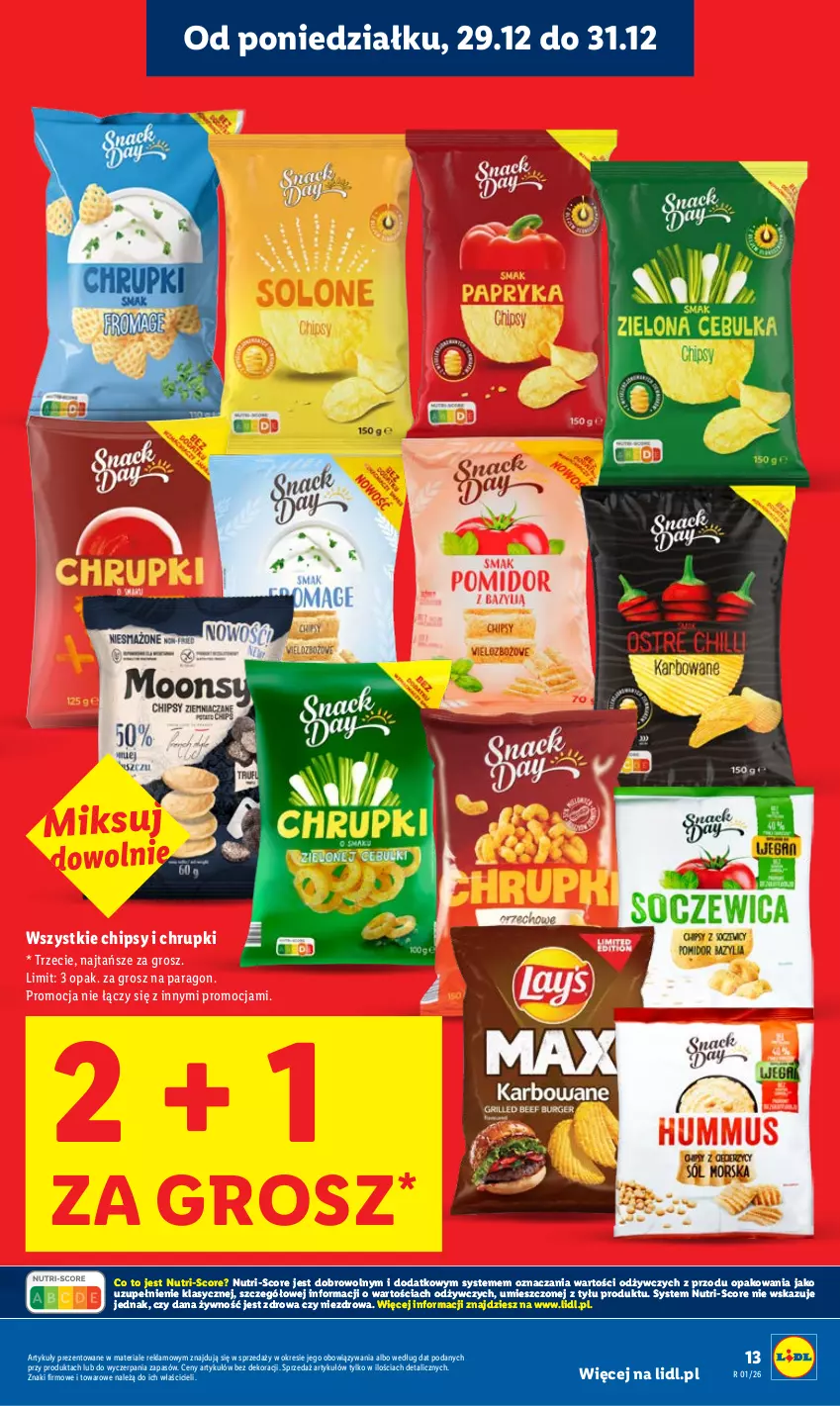 Gazetka promocyjna Lidl - GAZETKA - ważna 29.12 do 31.12.2025 - strona 13 - produkty: Chipsy, Chrupki
