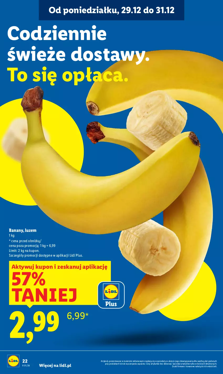 Gazetka promocyjna Lidl - GAZETKA - ważna 29.12 do 31.12.2025 - strona 22 - produkty: Banany