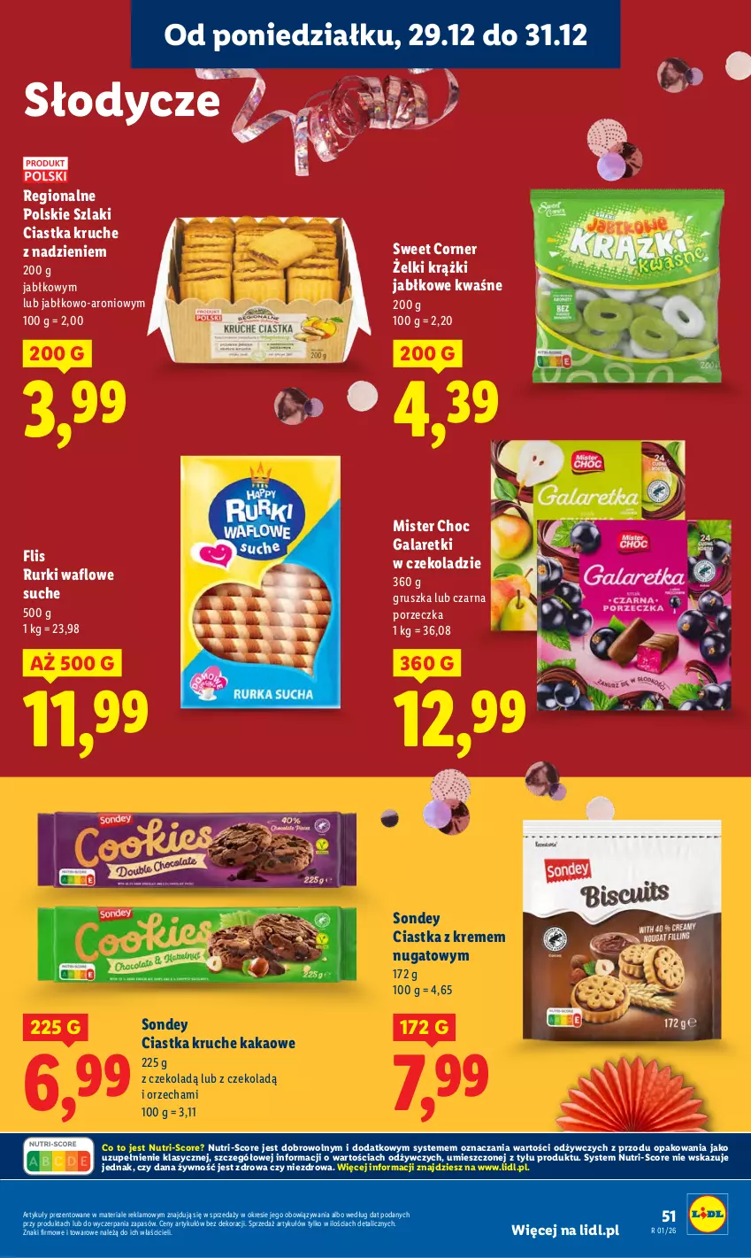 Gazetka promocyjna Lidl - GAZETKA - ważna 29.12 do 31.12.2025 - strona 51 - produkty: Ciastka, Gala, Galaretki, Kakao, Por, Rurki