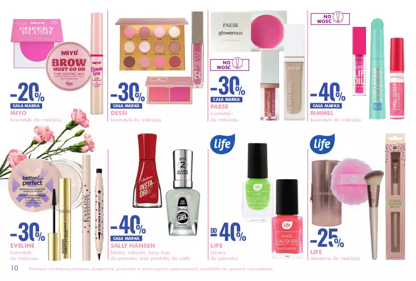 Gazetka promocyjna Super Pharm - ważna 12.09 do 06.10.2024 - strona 10 - produkty: Eveline, Lakier, Makijaż, PAESE, Sally Hansen, Top