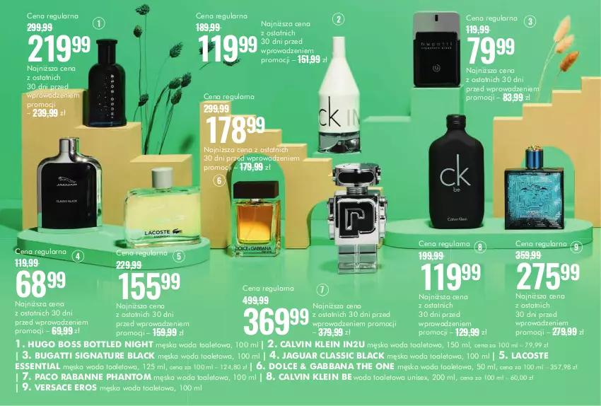 Gazetka promocyjna Super Pharm - ważna 12.09 do 06.10.2024 - strona 2 - produkty: Calvin Klein, Hugo Boss, Jaguar, Lack, Lacoste, Paco Rabanne, The ONE, Versace, Woda, Woda toaletowa