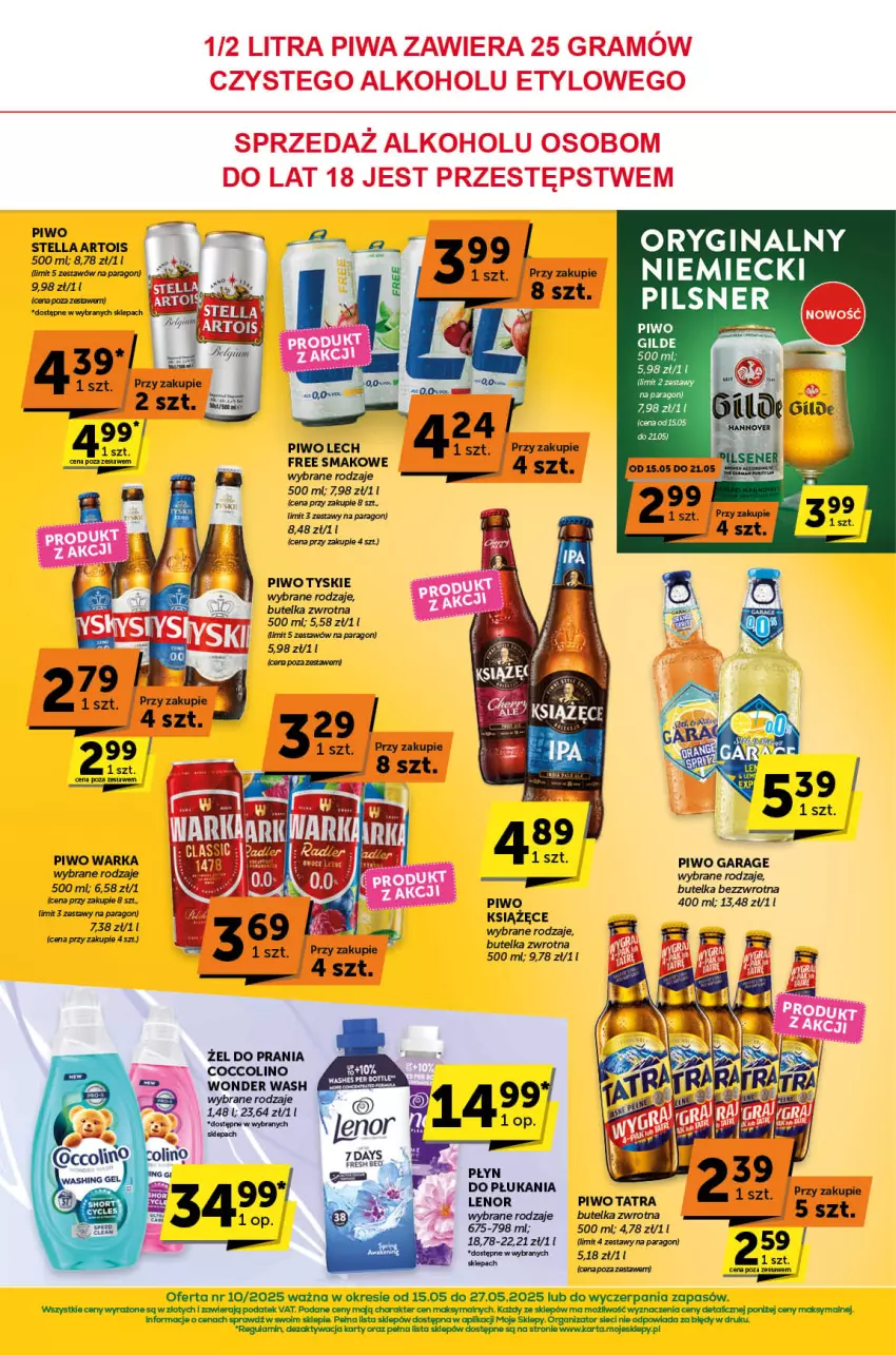 Gazetka promocyjna ABC - ważna 15.05 do 27.05.2025 - strona 12 - produkty: Coccolino, Gin, Książęce, Lenor, Piwo, Płyn do płukania, Tatra, Tyskie, Warka