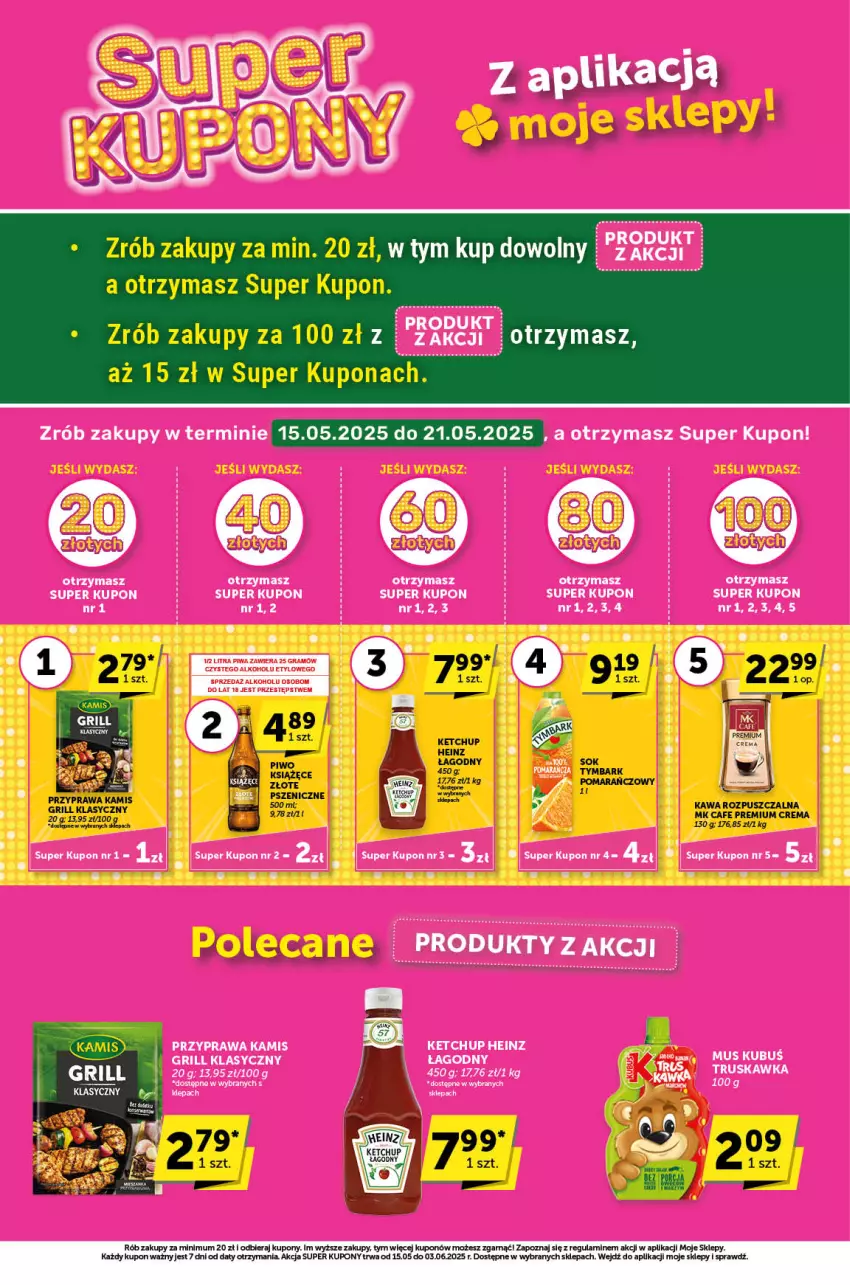 Gazetka promocyjna ABC - ważna 15.05 do 27.05.2025 - strona 4 - produkty: Grill, Heinz, Kamis, Kawa, Kawa rozpuszczalna, Ketchup, Książęce, Sok