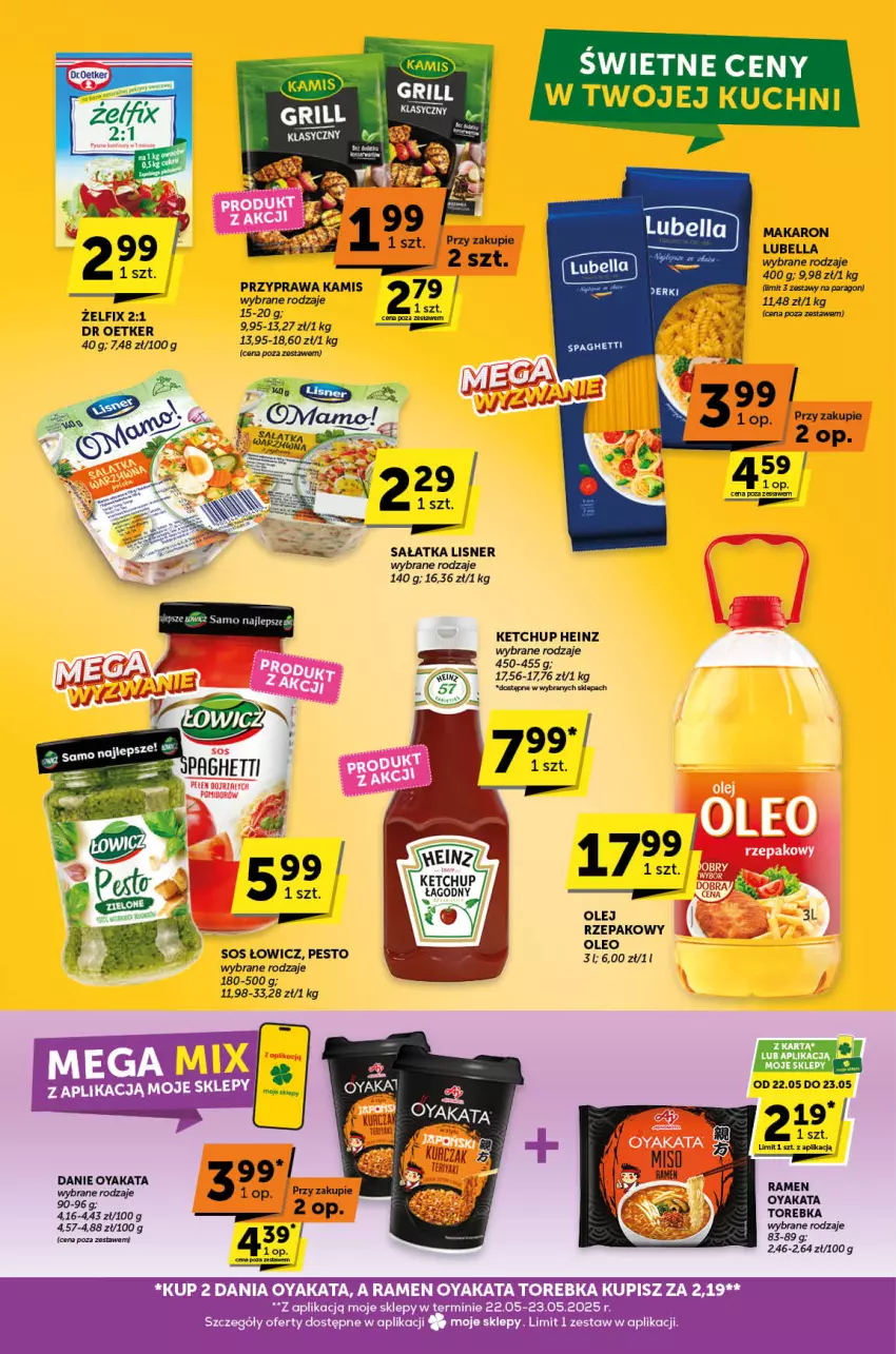 Gazetka promocyjna ABC - ważna 15.05 do 27.05.2025 - strona 9 - produkty: Bell, Bella, Grill, Heinz, Kamis, Ketchup, Lisner, Lubella, Makaron, Oleo, Pesto, Sałat, Sałatka, Sos, Torebka