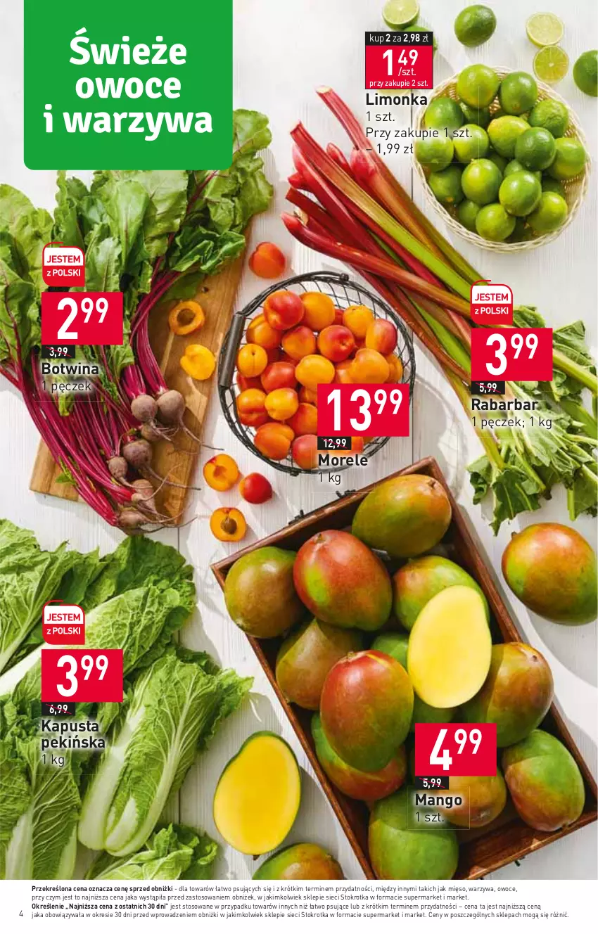 Gazetka promocyjna Stokrotka - Market - ważna 01.06 do 06.06.2023 - strona 4 - produkty: Limonka, Mango, Mięso, Owoce, Warzywa