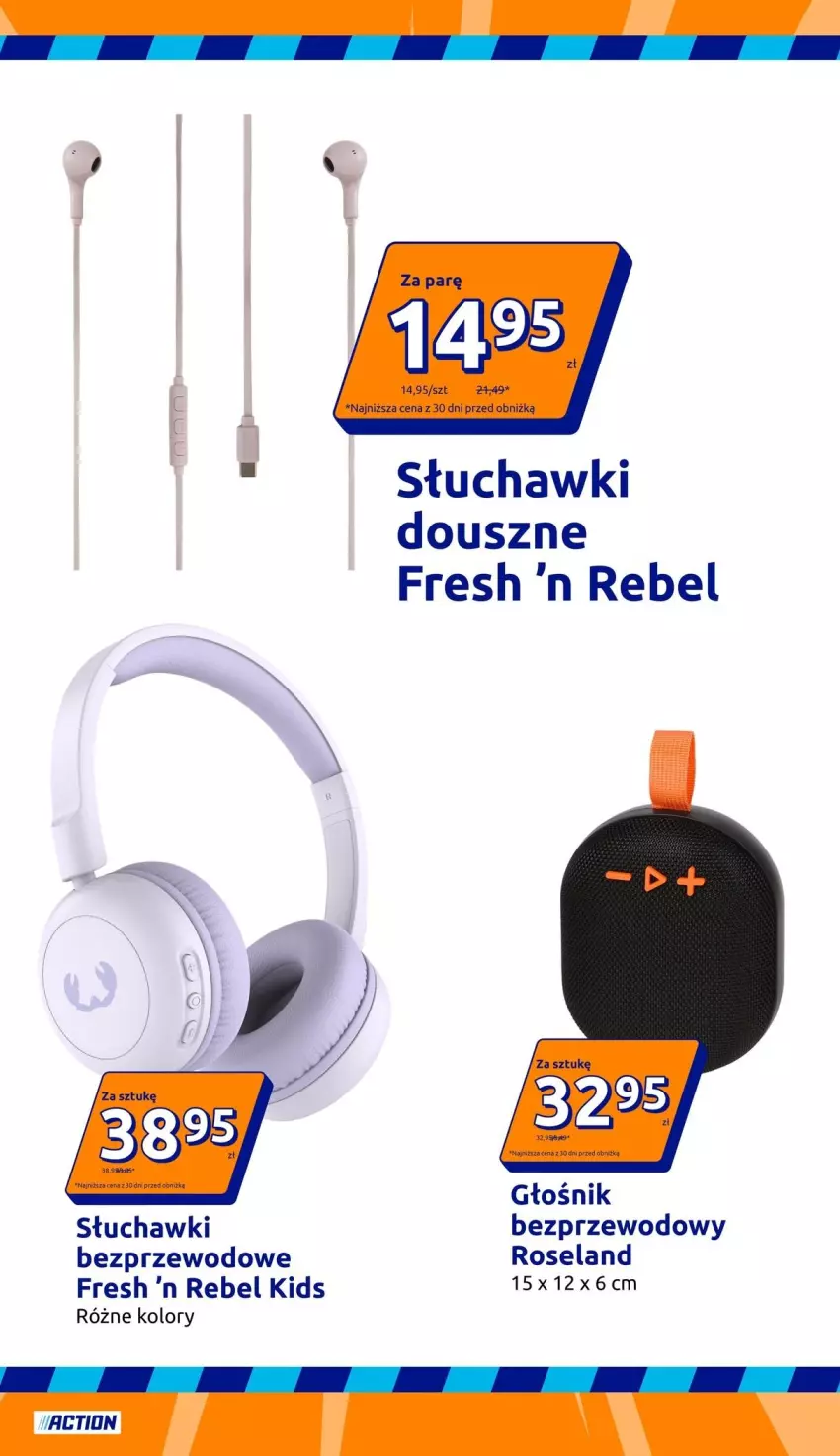 Gazetka promocyjna Action - Gazetka tydzień 36 2026 - ważna 02.09 do 08.09.2026 - strona 31 - produkty: Głośnik, Słuchawki, Słuchawki bezprzewodowe
