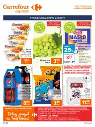 Gazetka promocyjna Carrefour - Gazetka Express - Gazetka - ważna od 30.08 do 30.08.2021 - strona 2 - produkty: Piwa, Piwo, Cheetos, Ser, Gra, 7up, Mirinda, Kosz, Mlekovita, Chrupki, Serek, Pepsi, Winogrona, Napój gazowany, Danio, Wino, Masło, Napój, Mleko