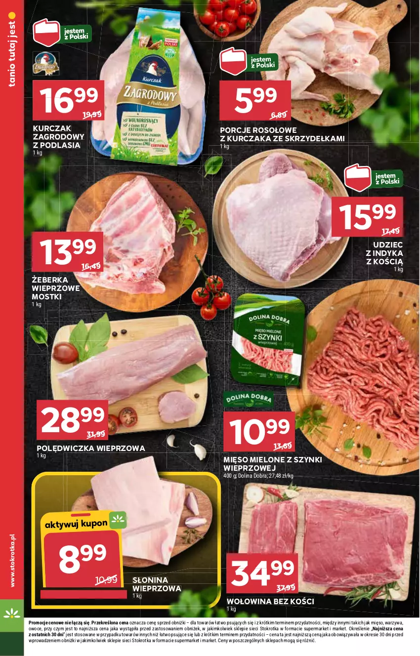 Gazetka promocyjna Stokrotka - Supermarket Opole/Radom - ważna 03.01 do 08.01.2025 - strona 10 - produkty: Kurczak, Mięso, Mięso mielone, Mięso mielone z szynki, Owoce, Polędwiczka wieprzowa, Por, Udziec z indyka, Warzywa, Wołowina, Wołowina bez kości