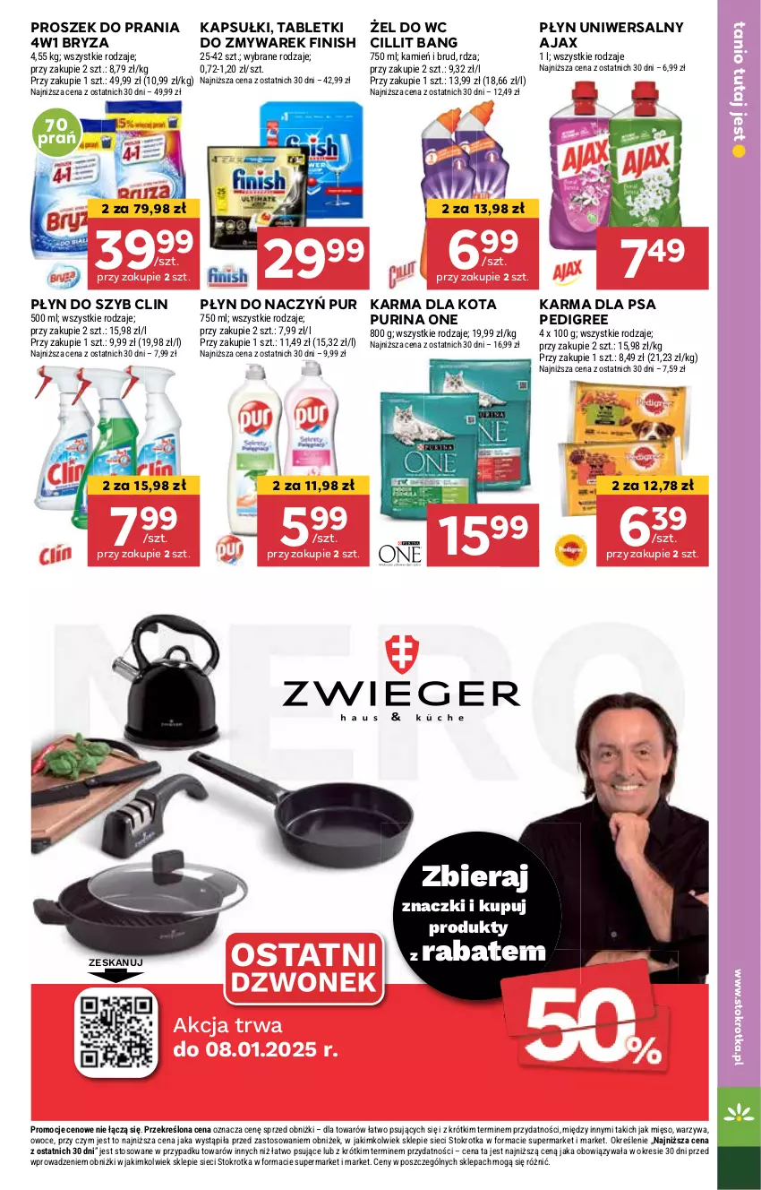 Gazetka promocyjna Stokrotka - Supermarket Opole/Radom - ważna 03.01 do 08.01.2025 - strona 25 - produkty: Ajax, Bryza, Cillit Bang, Clin, Finish, Mięso, Owoce, Pedigree, Płyn do szyb, Proszek do prania, Pur, Purina, Tablet, Warzywa