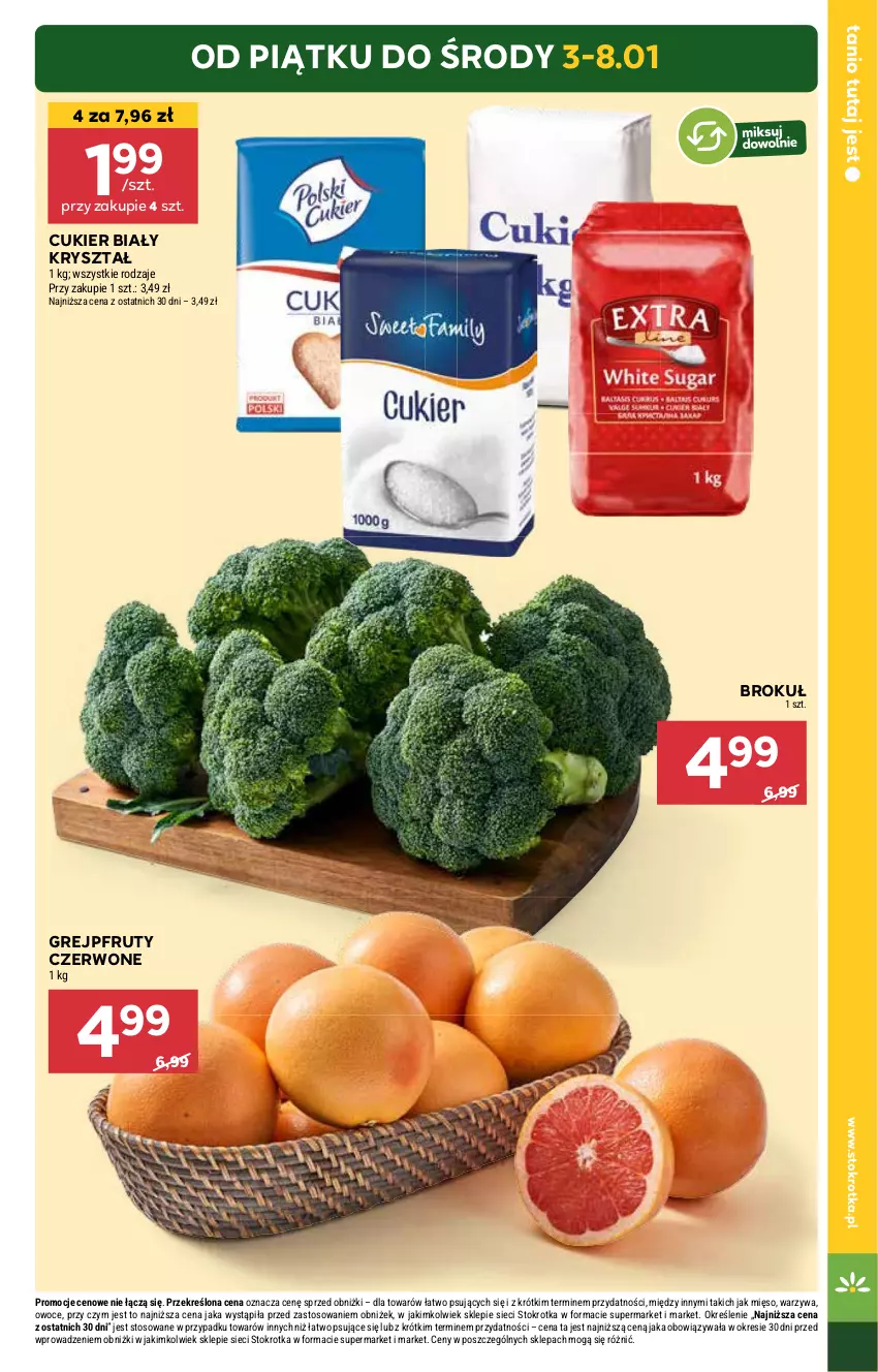 Gazetka promocyjna Stokrotka - Supermarket Opole/Radom - ważna 03.01 do 08.01.2025 - strona 3 - produkty: Cukier, Grejpfrut, Mięso, Owoce, Warzywa