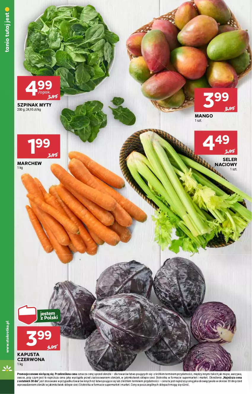 Gazetka promocyjna Stokrotka - Supermarket Opole/Radom - ważna 03.01 do 08.01.2025 - strona 8 - produkty: Mango, Mięso, Owoce, Seler naciowy, Szpinak, Warzywa