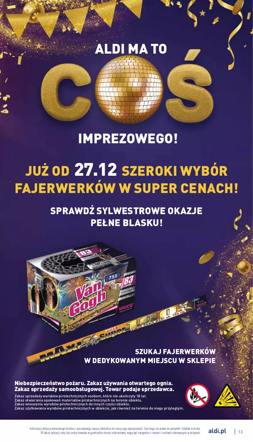 Gazetka promocyjna Aldi - Zaplanuj zakupy wcześniej - ważna 21.12 do 24.12.2022 - strona 13 - produkty: Fa, Piec