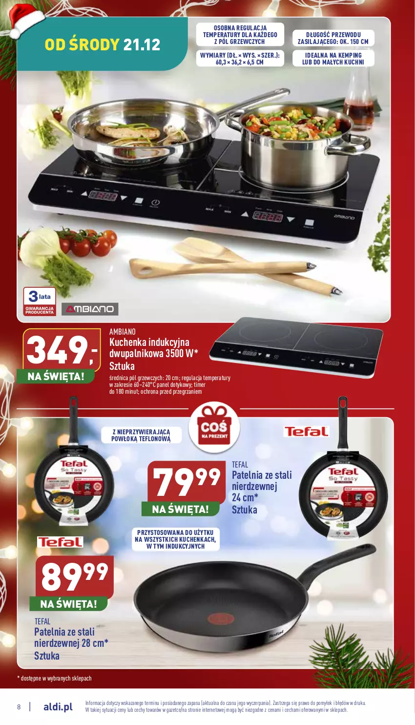 Gazetka promocyjna Aldi - Zaplanuj zakupy wcześniej - ważna 21.12 do 24.12.2022 - strona 8 - produkty: Fa, Patelnia, Tefal