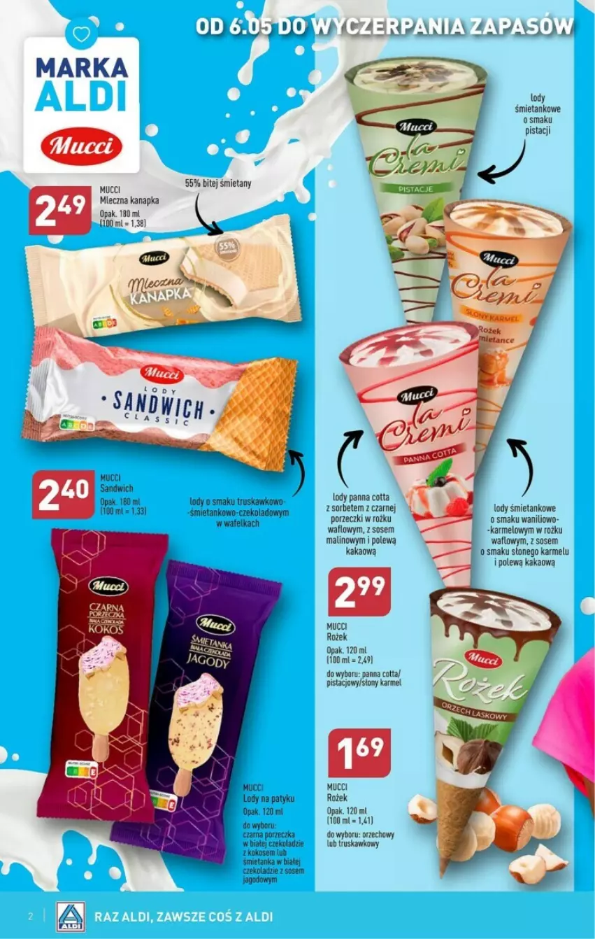 Gazetka promocyjna Aldi - ważna 06.05 do 23.05.2024 - strona 3 - produkty: Kakao, Koc, Lody, Mleczna kanapka, Panna cotta, Por, Sos