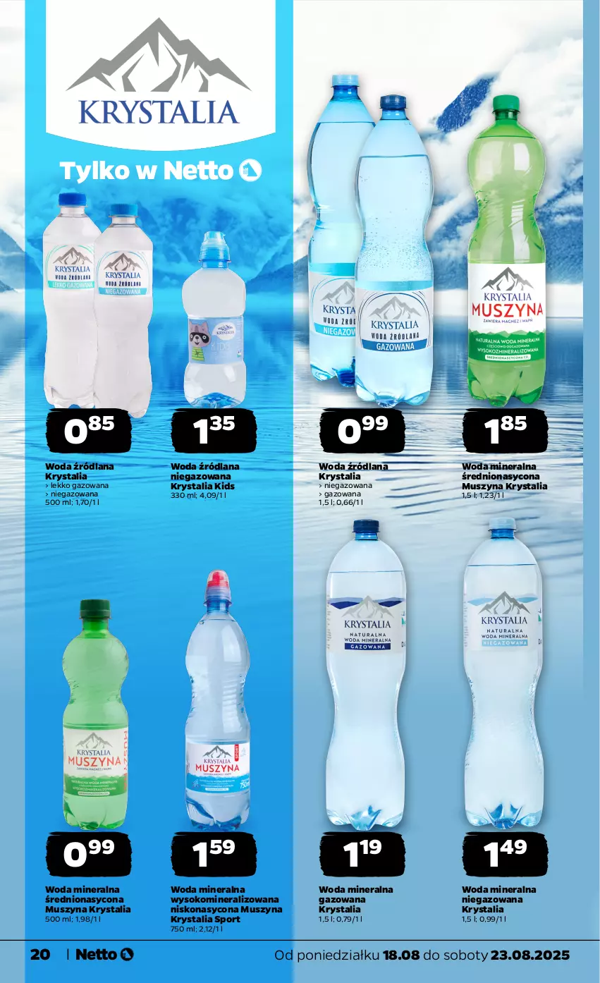 Gazetka promocyjna Netto - Od Poniedziałku - ważna 18.08 do 23.08.2025 - strona 20 - produkty: LANA, Mus, Por, Sok, Sport, Szyna, Woda, Woda mineralna
