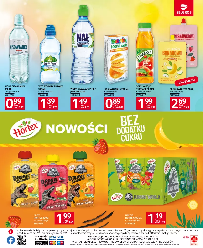 Gazetka promocyjna Selgros - Katalog Szkoła - ważna 01.07 do 30.09.2023 - strona 19 - produkty: Cisowianka, Gra, Hortex, LG, Mus, Nałęczowianka, Napoje, Sok, Tymbark, Woda