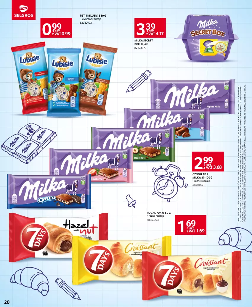 Gazetka promocyjna Selgros - Katalog Szkoła - ważna 01.07 do 30.09.2023 - strona 20 - produkty: Czekolada, Fa, Lubisie, Milka, Papier, Piec, Rogal, Tran