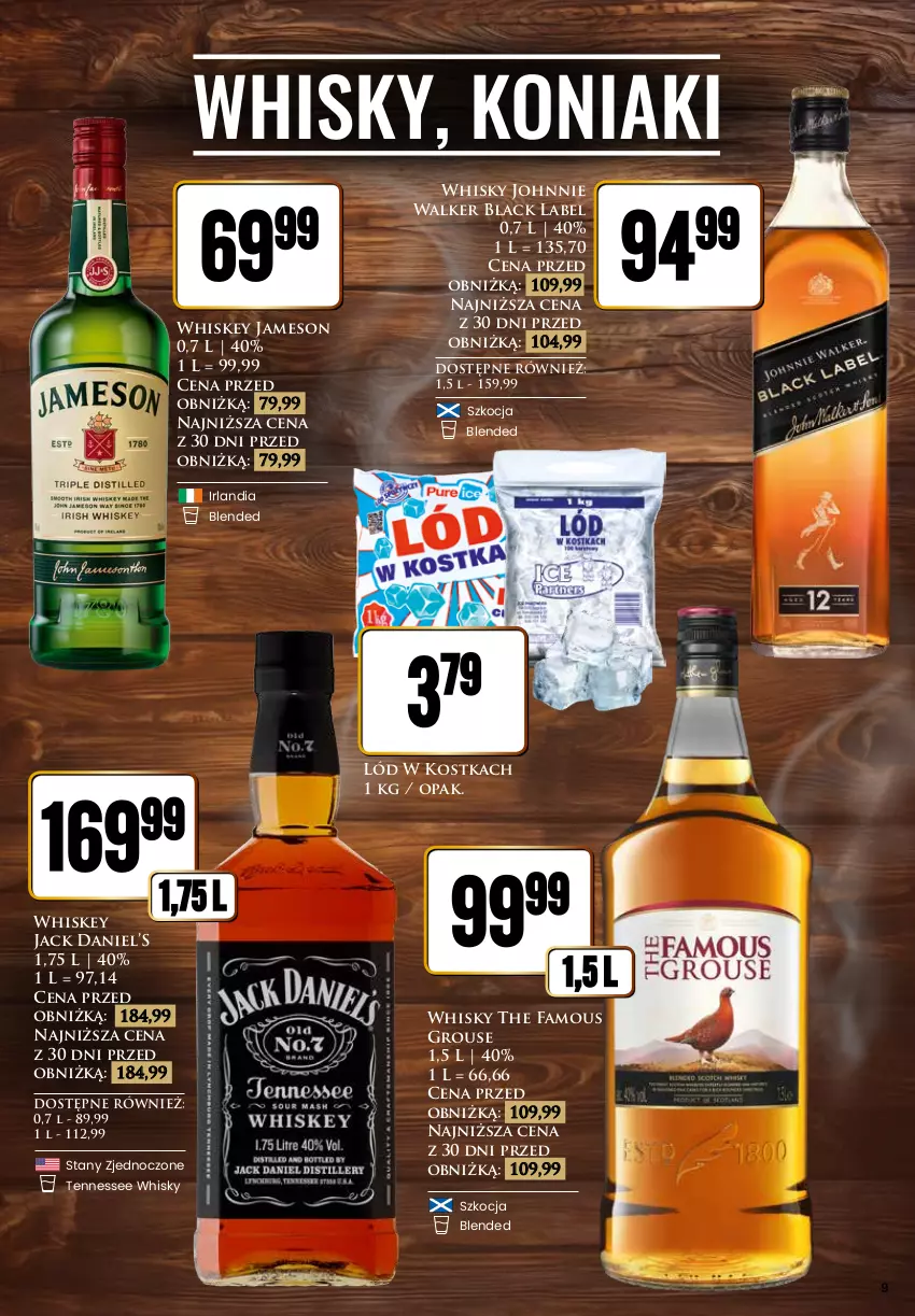 Gazetka promocyjna Dino - Katalog alkoholowy / maj 2024 - ważna 27.05 do 01.06.2024 - strona 9 - produkty: Fa, Jameson, Johnnie Walker, Koc, Lack, The Famous Grouse, Whiskey, Whisky