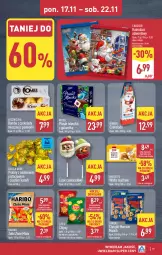 Gazetka promocyjna Aldi - Pełna oferta - Gazetka - ważna od 22.11 do 22.11.2025 - strona 19 - produkty: Praliny, Chipsy, Chrupki, Wafle, Mleczko, Czekolada, Ptasie mleczko, Znicz, Lorenz, Monster Munch, Gala, Haribo, Lay’s, Kinder, Kalendarz, Kalendarz adwentowy