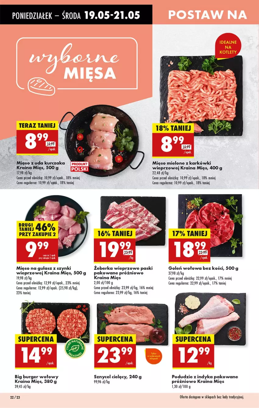Gazetka promocyjna Biedronka - Od Poniedziałku - ważna 19.05 do 24.05.2025 - strona 26 - produkty: Burger, Kurczak, Mięso, Mięso mielone, Mięso na gulasz, Mięso z uda kurczaka, Tera