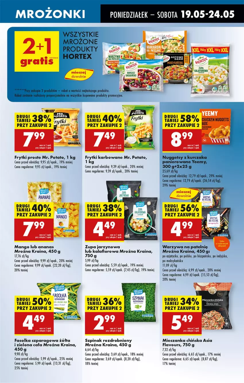 Gazetka promocyjna Biedronka - Od Poniedziałku - ważna 19.05 do 24.05.2025 - strona 37 - produkty: Ananas, Fa, Frytki, Kalafior, Mango, Szpinak, Warzywa, Zupa