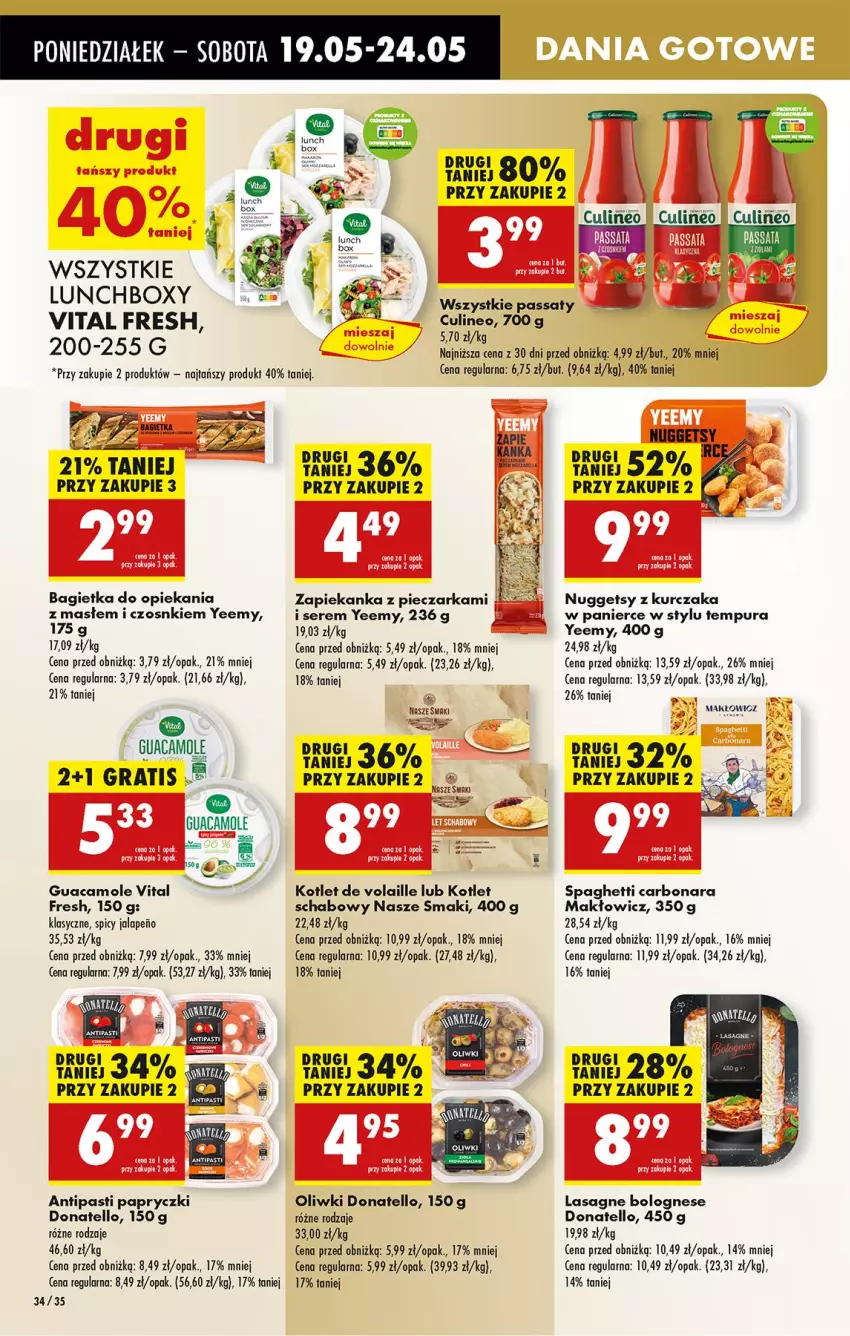 Gazetka promocyjna Biedronka - Od Poniedziałku - ważna 19.05 do 24.05.2025 - strona 38 - produkty: Amol, Bagietka, Fa, Gra, Kotlet, Kurczak, Lasagne, Lasagne bolognese, O Bag, Oliwki, Piec, Pieczarka, Pur, Ser, Spaghetti, Zapiekanka