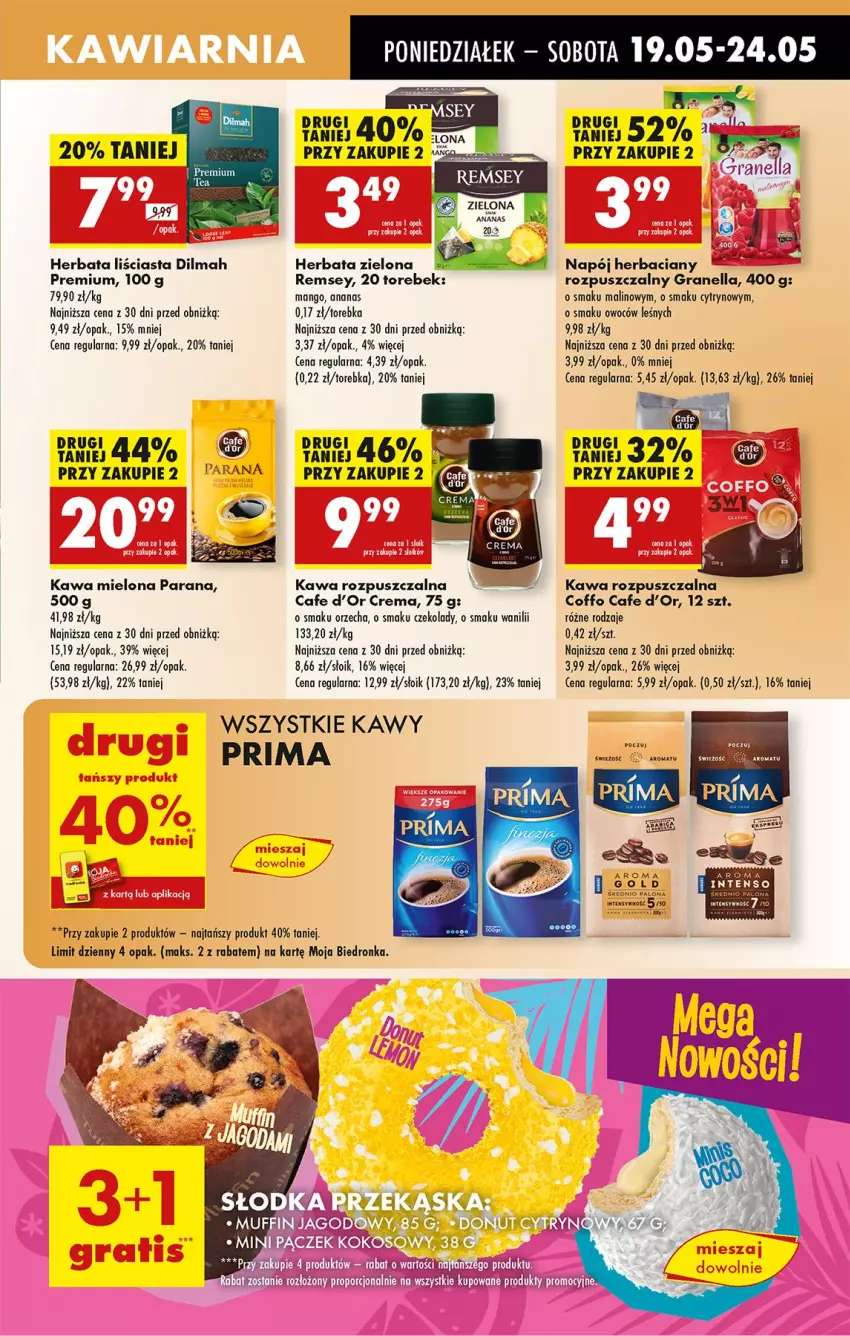 Gazetka promocyjna Biedronka - Od Poniedziałku - ważna 19.05 do 24.05.2025 - strona 45 - produkty: Ananas, Dilmah, Fa, Gra, Herbata, Kawa, Kawa mielona, Kawa rozpuszczalna, Mango, Napój, Prima, Torebka