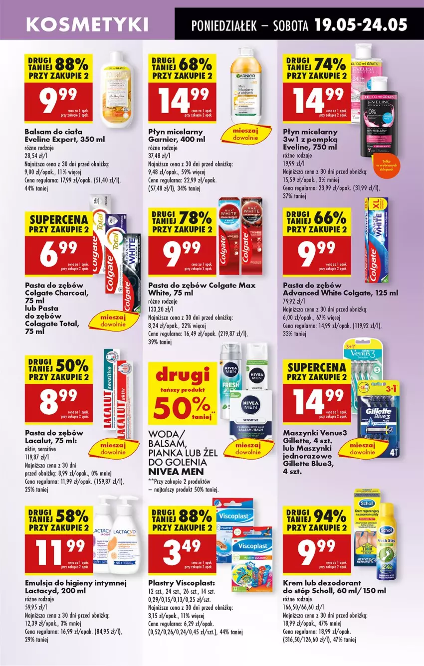 Gazetka promocyjna Biedronka - Od Poniedziałku - ważna 19.05 do 24.05.2025 - strona 51 - produkty: Balsam do ciała, Colgate, Dezodorant, Emulsja, Eveline, Garnier, Gillette, Gra, Lacalut, Lactacyd, LG, Nivea, Nivea Men, Pasta do zębów, Płyn micelarny, Scholl, Venus, Viscoplast, Woda