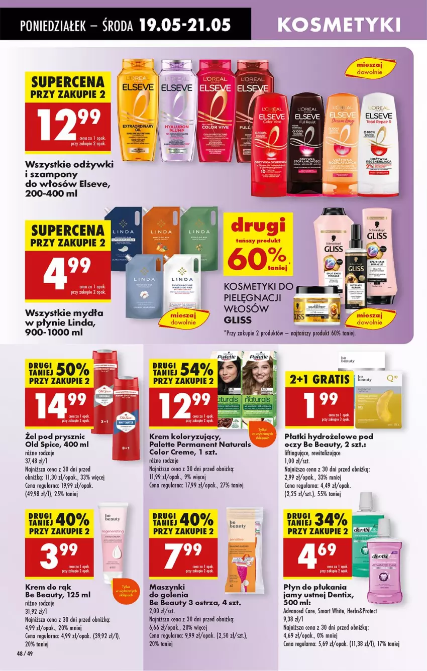 Gazetka promocyjna Biedronka - Od Poniedziałku - ważna 19.05 do 24.05.2025 - strona 52 - produkty: Advanced Care, Be Be, Color Creme, Elseve, Fa, Gra, Krem do rąk, Old Spice, Palette, Płyn do płukania, Szampon
