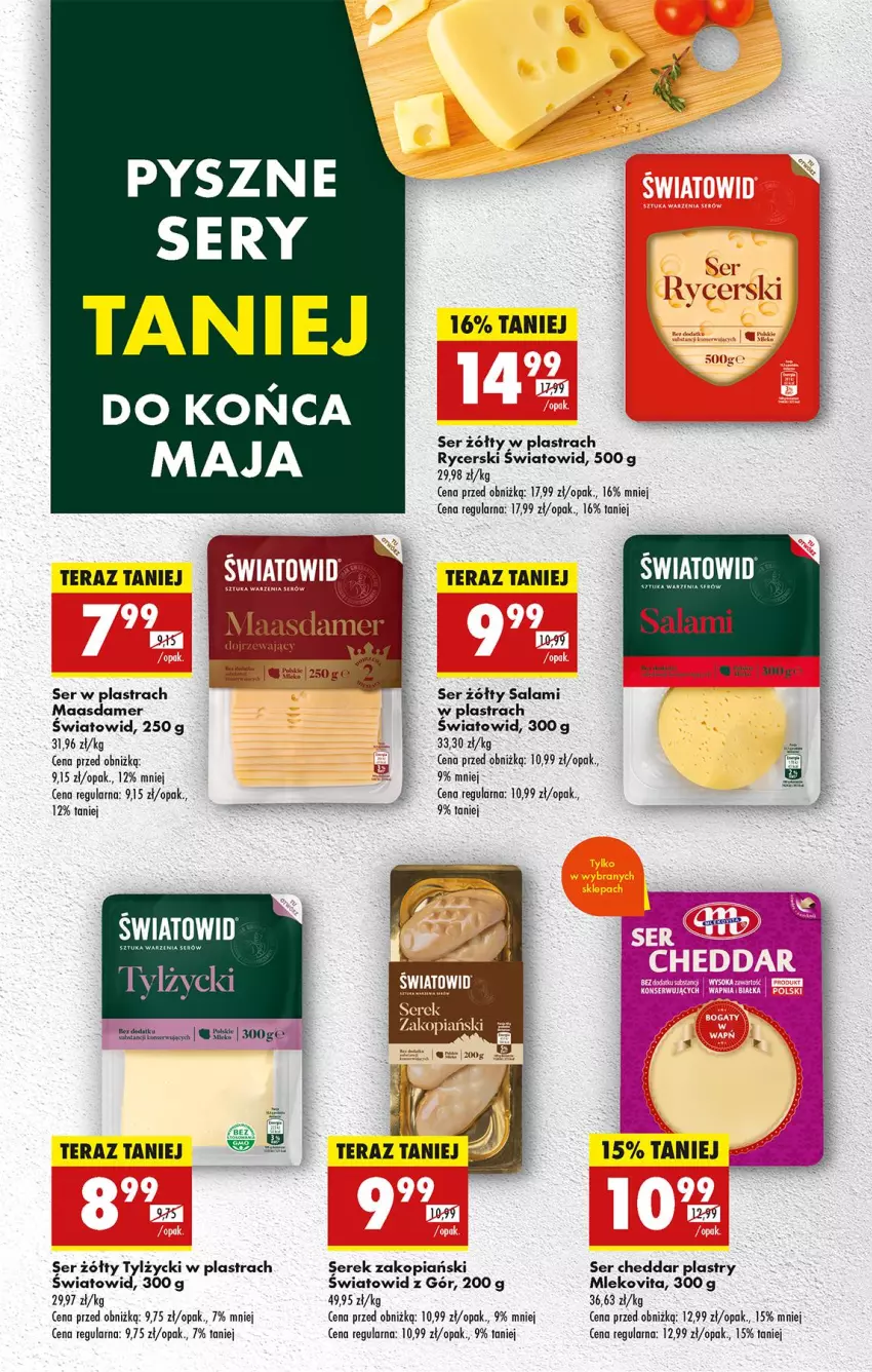 Gazetka promocyjna Biedronka - Od Poniedziałku - ważna 19.05 do 24.05.2025 - strona 72 - produkty: Cheddar, Fa, Gra, Maasdam, Mleko, Mlekovita, Salami, Ser, Serek, Tera