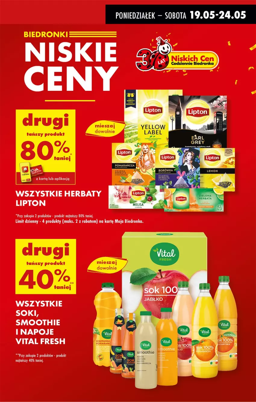 Gazetka promocyjna Biedronka - Od Poniedziałku - ważna 19.05 do 24.05.2025 - strona 9 - produkty: Lipton, Napoje, Smoothie, Sok