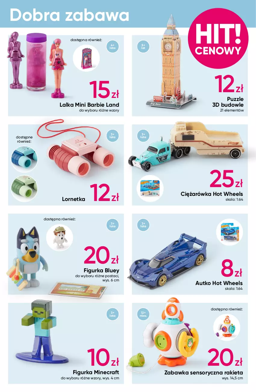 Gazetka promocyjna Pepco - Wiosenne zestawy - ważna 27.02 do 12.03.2025 - strona 9 - produkty: Barbie, Gra, Hot Wheels, Lalka, Lornetka, Minecraft, Por, Puzzle, Rakieta, Smycz, Tera, Wóz strażacki, Zabawka