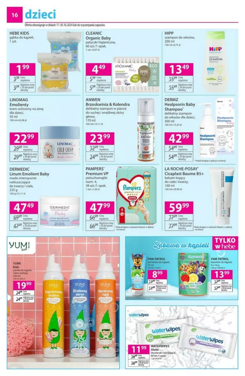 Gazetka promocyjna Hebe - ważna 17.10 do 30.10.2024 - strona 8 - produkty: Cleanic, Dermedic, Dzieci, HiPP, Kolendra, La Roche-Posay, Majtki, Pampers, Pieluchomajtki, Szampon